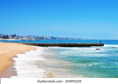 view of Beach of Tamariz in Estoril, Portugal