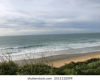 View of beach with waves