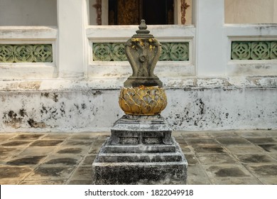 View Of Beautiful Ancient Stone Boundary Marker In The Chapel