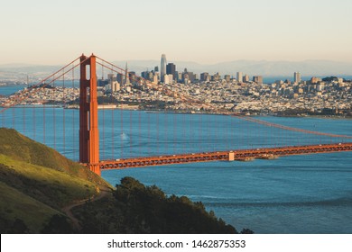 View of the beautiful famous Golden Gate Bridge in San Francisco, California, United States at daylight