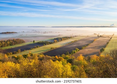 View Of A Beautiful Patchwork Landscape In Autumn