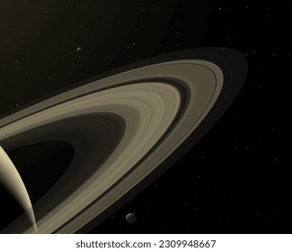 View of the beautiful rings of the planet Saturn. Saturn is the sixth planet from the Sun. Solar system element. Elements of this image furnished by NASA. - Powered by Shutterstock