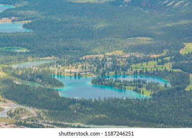 View Of Beauvret Lake And Fairmont Jasper Park Lodge From Whistler Mountain