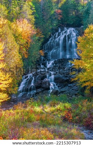 View of Beaver Brook Falls in autumn. Colebrook. Coos County. New Hampshire. USA