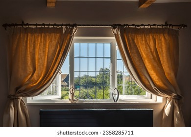 View from the bedroom window of a 300 year old cottage in Norfolk, a beautiful view of England's green and pleasant land, with farms, barns and animals, all a joy to view in each and every season. - Powered by Shutterstock