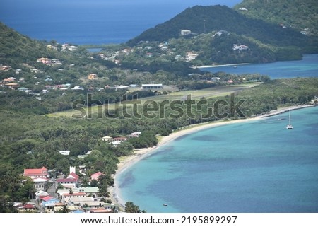 View from Belair, Carriacou, one of the islands off the coast of Grenada. In this photo the town of Hillsborough and the ocean can be seen. Zdjęcia stock © 
