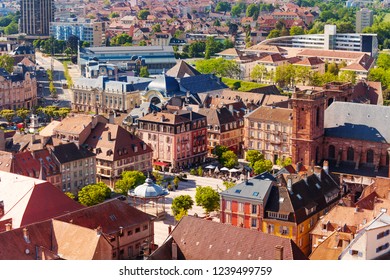 View Of Belfort Old Town With Place DArmes Square