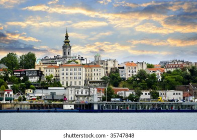 View Of Belgrade City From Danube River