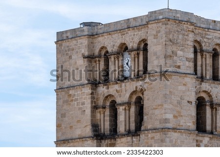 View of the bell tower of the romanesque Cathedral of Zamora