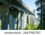 View from below the Conde B McCullough Memorial Bridge, North Bend, Oregon