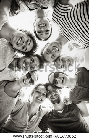 Similar – Image, Stock Photo Group of young people with surfboards having fun outdoors in summer day