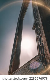 View from below of the largest frame monument