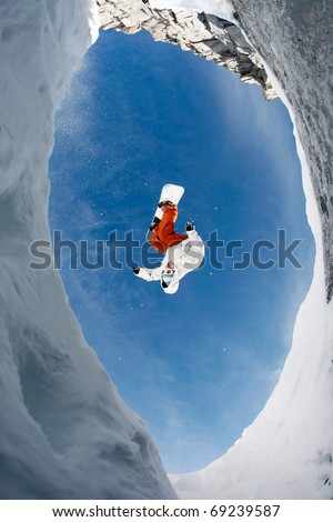Similar – Image, Stock Photo snow landing Jump Snowfall