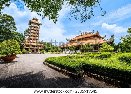 View of Ben Duoc Temple, Cu Chi Tunnel, Ho Chi Minh city, The historic district revolutionary beside Cu Chi tunnel, a famous base of revolutionary Vietnam before 1975. Travel and landscape concept