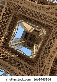 View from beneath Eiffel Tower