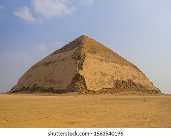 View of the Bent Pyramid in Dahshur necropolis, Cairo, Egypt - Shutterstock ID 1563540196