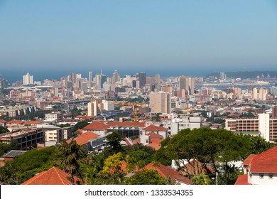 A view of the berea-westridge in Durban in kwa-zulu Natal south africa and the ocean in the distance for a fith floor building  - Shutterstock ID 1333534355