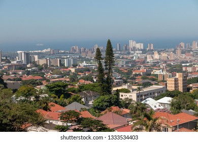 A view of the berea-westridge in Durban in kwa-zulu Natal south africa and the ocean in the distance for a fith floor building  - Shutterstock ID 1333534403