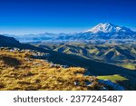 View from the Bermamyt plateau to Mount Elbrus