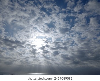 The view of beutiful clouds and the sun 