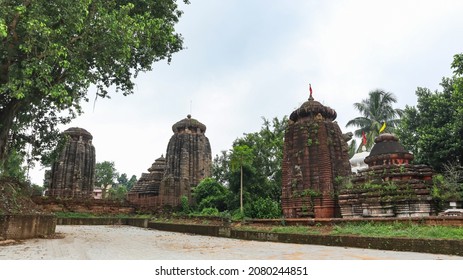 View of Bhavani Sankara Temple and Sukasari Temple. Bhubaneswar, Odisha, India. 