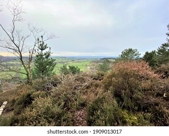 A View Of Bickerton Hills In Cheshire On A Cold Winter Day