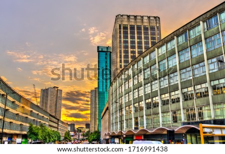 View of Birmingham at sunset - West Midlands, England