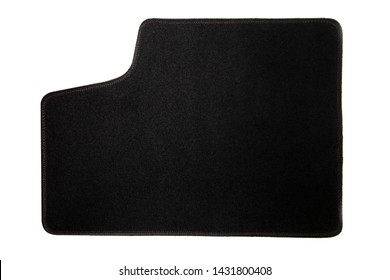 View of black car mat isolated on a white background.
