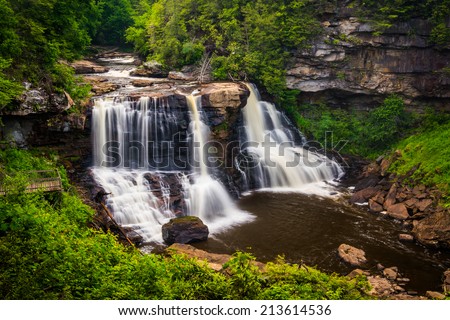 View of Blackwater Falls, at Blackwater Falls State Park, West Virginia.