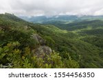 The view from the Blowing Rock on a cloudy day, North Carolina, USA