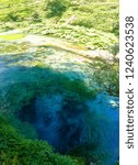 View to Blue Eye spring, initial water source of Bistrice river,near Muzine in Vlore County in southern Albania.