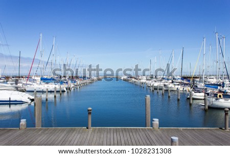 view at boats in the harbor