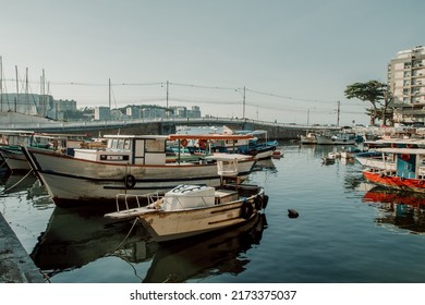 view of the boats in the Urca neighborhood, Rio de Janeiro