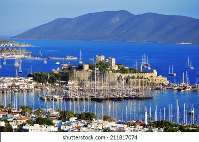 View Of Bodrum Marina On Turkish Riviera.