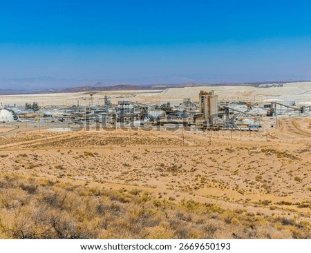 View of Borax Mining Facility From The Visitors Center at Borax Mine, Boron, California, USA