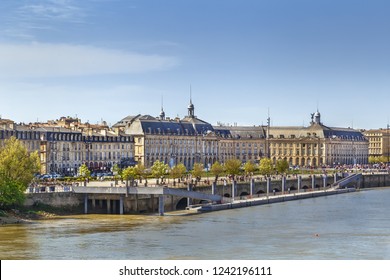 View Of Bordeaux City Center From Garonne River, France