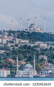 View From Bosphorus Cruise With Three Mosques In Istanbul