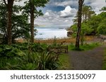 View From Botanical Park Inverewe Garden Over The Atlantic Coast Of Loch Ewe In The Highlands Of Scotland, UK