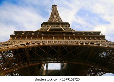 View from the bottom of the Eiffel Tower