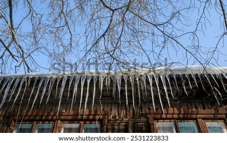 Similar – Image, Stock Photo Melting ice, bare branches reflected in the water