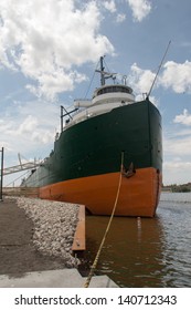 A View Of The Bow Of A Great Lakes Freighter