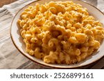 A view of a bowl of mac n cheese.