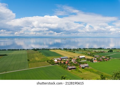 View From Brahe Hus Over Lake Vättern And The Island Visingsö, In Summertime, Sweden.  