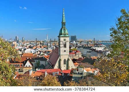 View of Bratislava with St. Martin's Cathedral, Slovakia