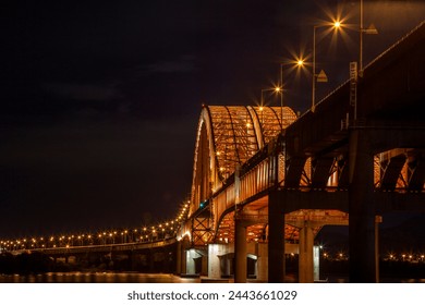View of the bridge in the night