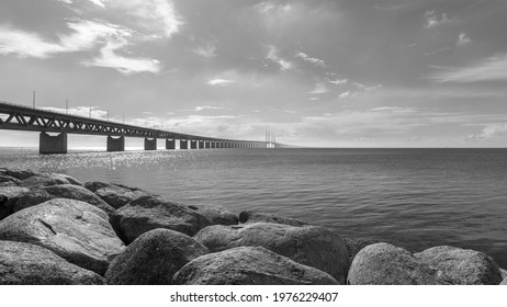 View At Øresund Bridge From Malmö. Malmö, Sweden - 16 May 2021