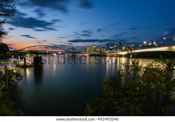 View Brisbane City Including Goodwill Bridge Stock Photo Edit Now