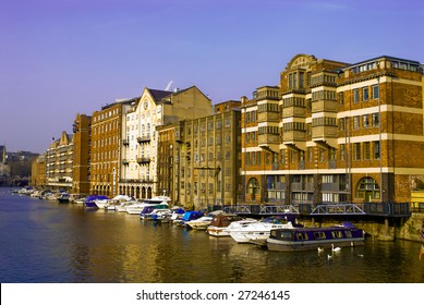 View Of Bristol Harbour, England.