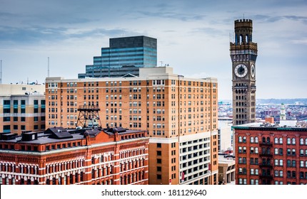 View of the Bromo-Seltzer Tower from a parking garage in Baltimore, Maryland.