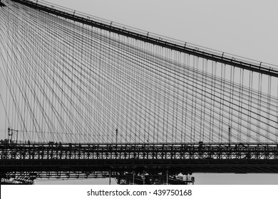 A View Of Brooklyn Bridge With Manhattan Bridge In The Background